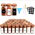 29pcs Glass Storage Jars Set with Bamboo Lids 120ml – Includes Funnel, Labels, Pen & Brush Spice jar Food Storage Containers