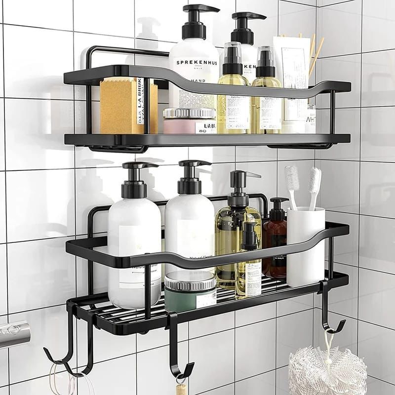 2PCS kitchen Caddy Shelf Bathroom Organizer Rustproof & No Drilling