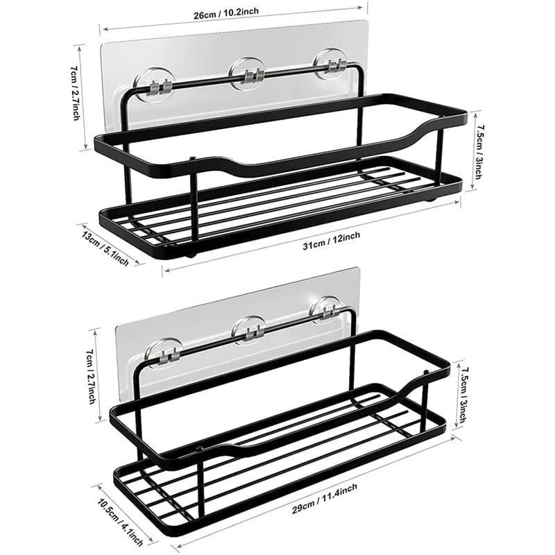 2PCS kitchen Caddy Shelf Bathroom Organizer Rustproof & No Drilling