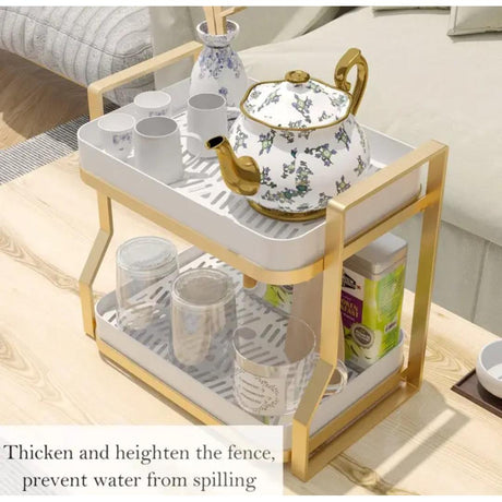 2Tier Drying Rack with Drip Tray Multifunctional Standing Rack for Kitchen Organization
