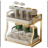 2Tier Drying Rack with Drip Tray Multifunctional Standing Rack for Kitchen Organization