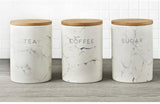 3pcs Airtight Ceramic Canisters Set with Bamboo Lid