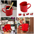 Ceramic Love-Shaped Mug Set – 400ml Romantic Drinkware (Set of 6) drinkware Mugs