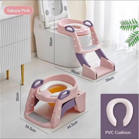 2in1 Kids Toilet Seat Trainer with Soft PVC Cushion
