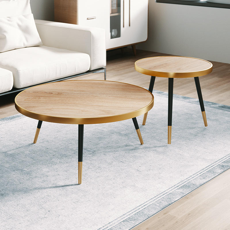 2in1Modern Marble Round Coffee Table & Side Table