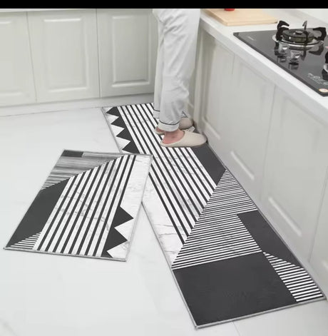 2pc Kitchen Anti-slip Mats Set Big 120x40cm Medium 60x40cm