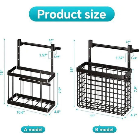 2pc Over the Cabinet Organizer with Towel Bar | Stainless Steel | 28x11.5x3cm (LxWxH)