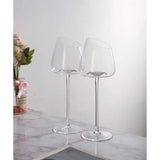 2pc Slanted Crystal Wine Glass Set – 350ml Medium Capacity Elegant Glassware