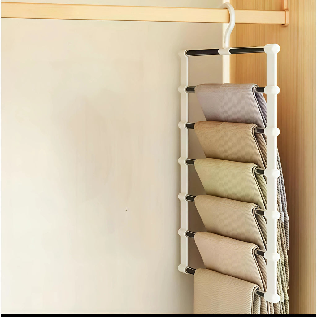 2pcs 6-Layer Multifunctional Clothes Hanger Foldable Space-Saving Design Hangers & Hooks Closet Organizers