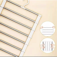 2pcs 6-Layer Multifunctional Clothes Hanger Foldable Space-Saving Design Hangers & Hooks Closet Organizers