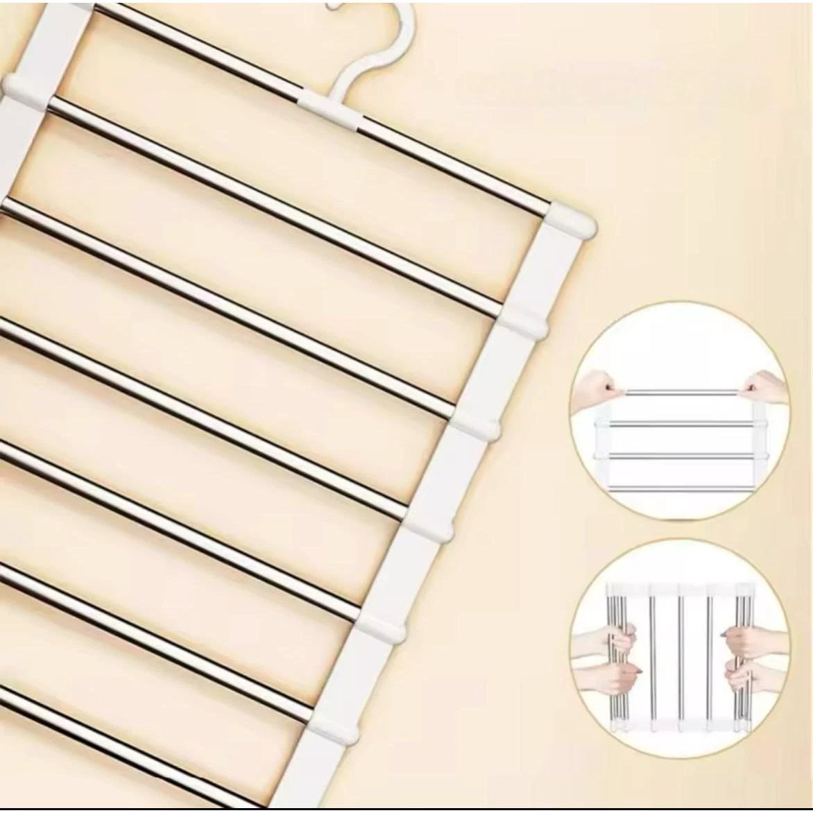 2pcs 6-Layer Multifunctional Clothes Hanger Foldable Space-Saving Design Hangers & Hooks Closet Organizers