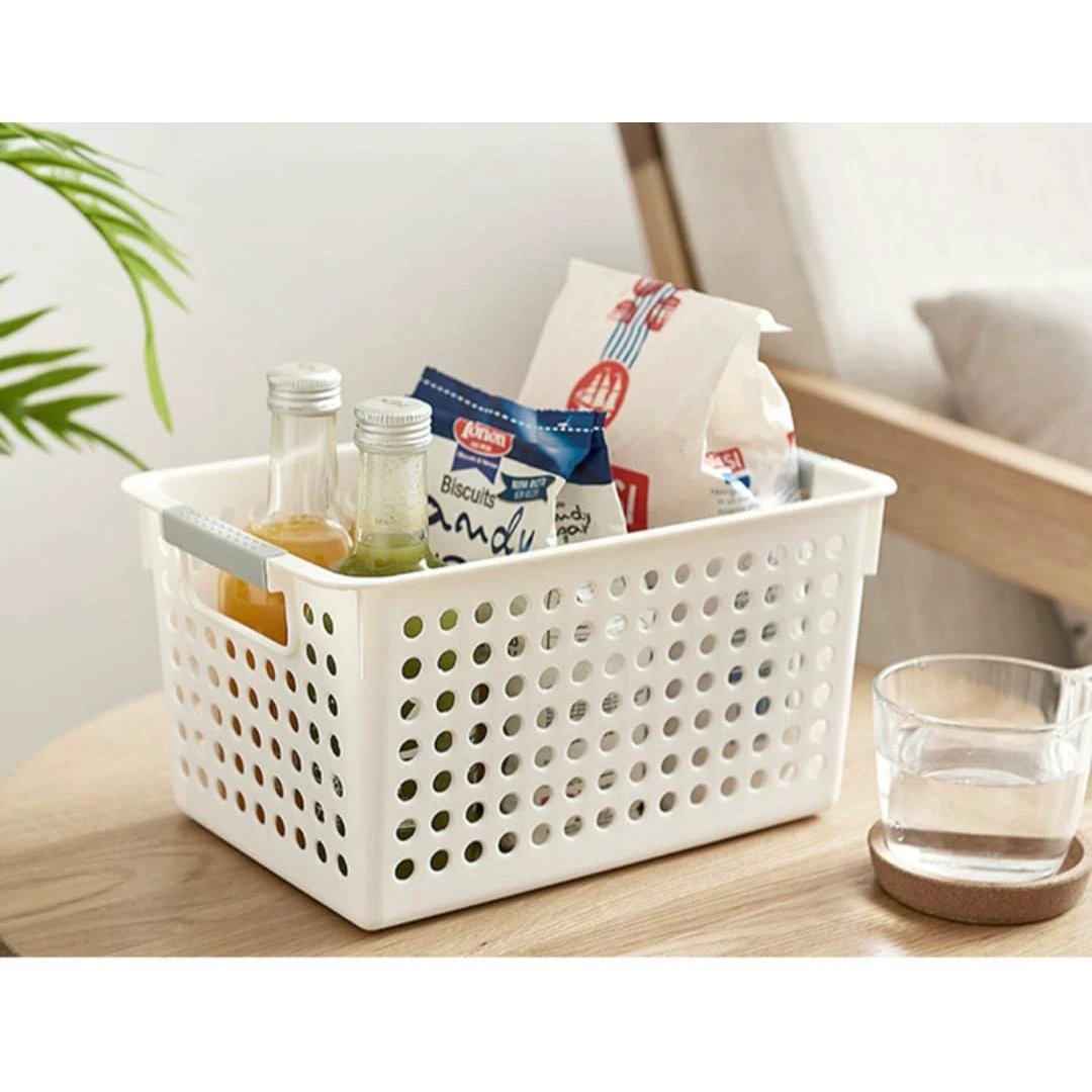 2pcs Storage Baskets Organizers White Plastic Basket 35*25*21 cm Storage baskets Household Storage Containers