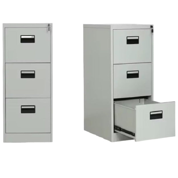 3 Drawer Metal Filing Cabinet with Lock – Office Storage Organizer