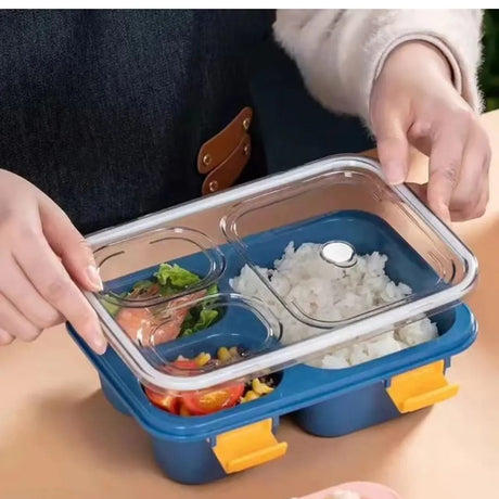 3 Grid Snack Box|BPA Free Plastic, 850ml Capacity