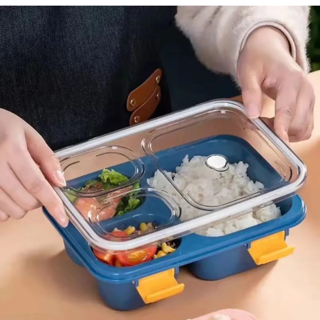 3 Grid Snack Box|BPA Free Plastic, 850ml Capacity