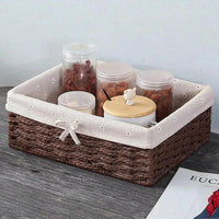 3 In 1 Handmade Rattan Baskets with Removable Cover Cloth | Available in Grey, Brown, and Light Grey Storage Containers Baskets