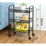 3 Layer Multifunctional Mesh Design Storage Trolley | Durable & Versatile