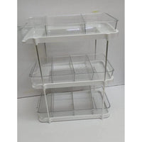 3 Layer Multifunctional Storage Rack with Clear Acrylic Trays and Metal Stand Kitchen Storage Racks Storage & Organization