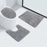 3 Piece Bathroom Toilet Mat Set | Absorbent & NonSlip | Multiple Colors