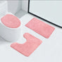 3 Piece Bathroom Toilet Mat Set | Absorbent & NonSlip | Multiple Colors