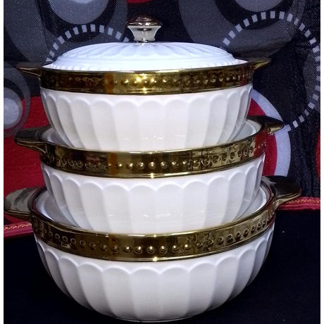 3 Piece Ceramic Soup Pot Set Durable & Stylish