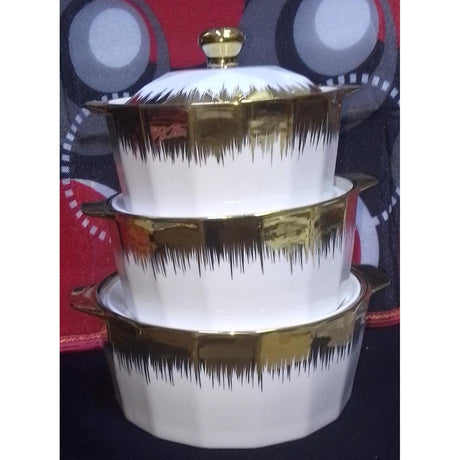 3 Piece Ceramic Soup Pot Set Durable & Stylish