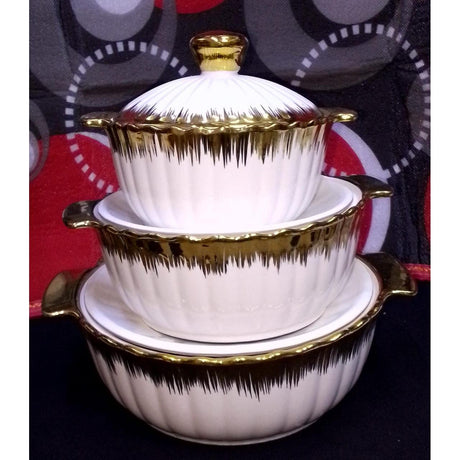 3 Piece Ceramic Soup Pot Set Durable & Stylish