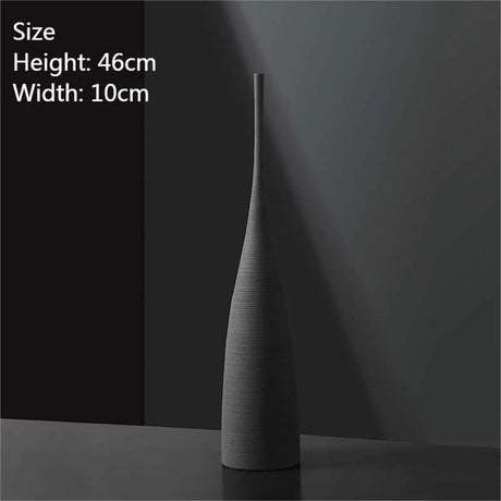 3-Piece Ceramic Vase Set – Modern Black & White Home Decor Accent (Tall Statement Vases) Decor Vases