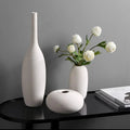 3 Piece Elegant White Ceramic Vase Set Minimalist Decorative Vases for Modern Interiors. Ceramic vase Vases