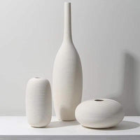 3 Piece Elegant White Ceramic Vase Set Minimalist Decorative Vases for Modern Interiors. Ceramic vase Vases