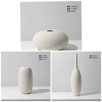 3 Piece Elegant White Ceramic Vase Set Minimalist Decorative Vases for Modern Interiors. Ceramic vase Vases