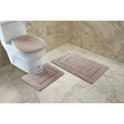 3 Piece Flocking Toilet Set | Includes Big Mat, Toilet Lid Cover, and Contoured Floor Mat | Decorative and Functional Bathroom Accessories Rugs And Carpets Toilets
