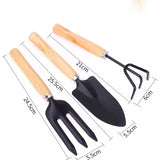 3 Piece Hand Shovel, Rack & Spade Garden Tool Set Essential Gardening Kit