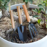 3 Piece Hand Shovel, Rack & Spade Garden Tool Set Essential Gardening Kit