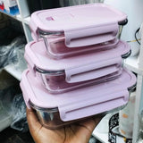 3-Piece High Borosilicate Glass Food Container Set with Insulated Lunch Bag