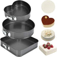 3 Piece Non Stick Cake Mould/Baking Tin Set 22cm, 24cm & 26cm Durable & Easy Release