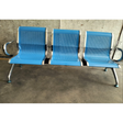3 Seater Metal Waiting Bench with Armrests and Mesh Back Furniture Furniture