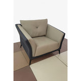 3 Seater and 2 Armchairs Modern Fabric and Leather Sofa Set