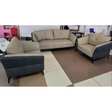 3 Seater and 2 Armchairs Modern Fabric and Leather Sofa Set
