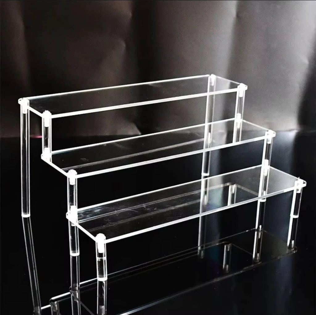 3 Tier Clear Acrylic Display Rack Multipurpose Organizer for Perfumes, Spices, and Essentials Household Storage Caddies