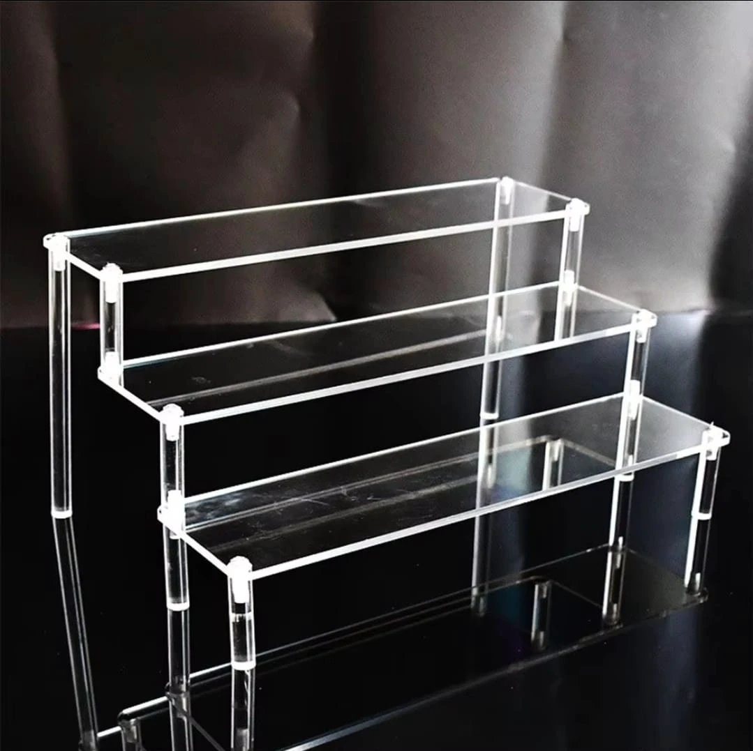 3 Tier Clear Acrylic Display Rack Multipurpose Organizer for Perfumes, Spices, and Essentials Household Storage Caddies