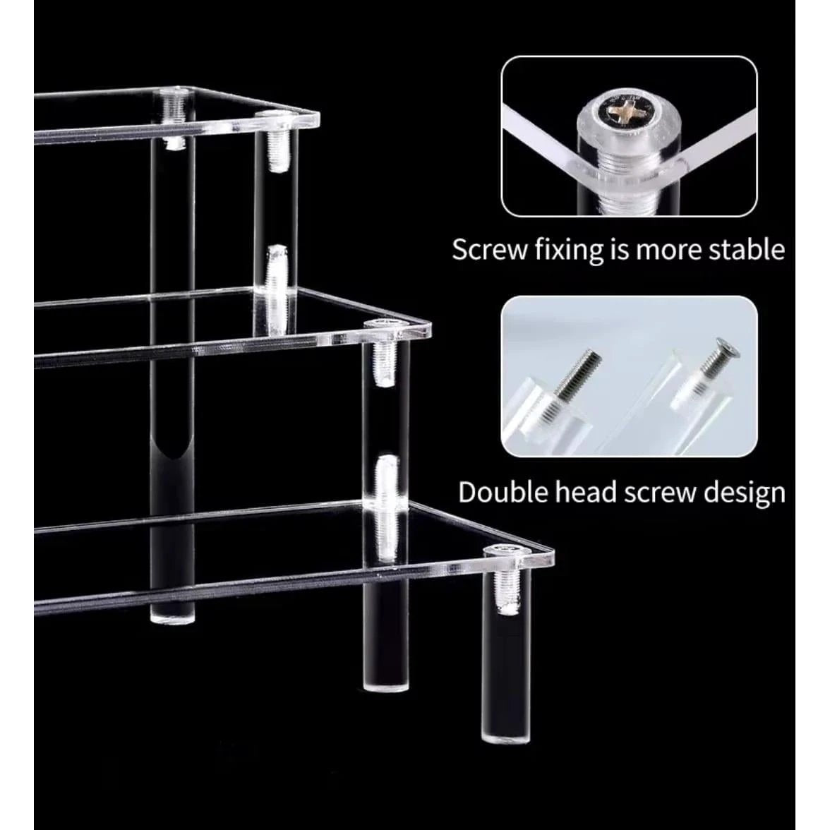 3 Tier Clear Acrylic Display Rack Multipurpose Organizer for Perfumes, Spices, and Essentials Household Storage Caddies