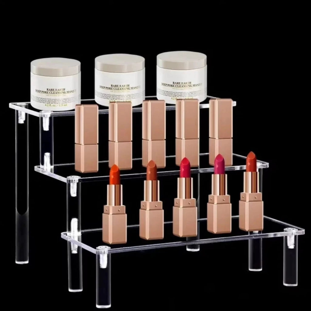 3 Tier Clear Acrylic Display Rack Multipurpose Organizer for Perfumes, Spices, and Essentials Household Storage Caddies