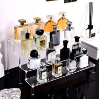 3 Tier Clear Acrylic Display Rack Multipurpose Organizer for Perfumes, Spices, and Essentials Household Storage Caddies