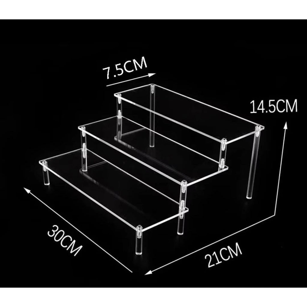 3 Tier Clear Acrylic Display Rack Multipurpose Organizer for Perfumes, Spices, and Essentials Household Storage Caddies