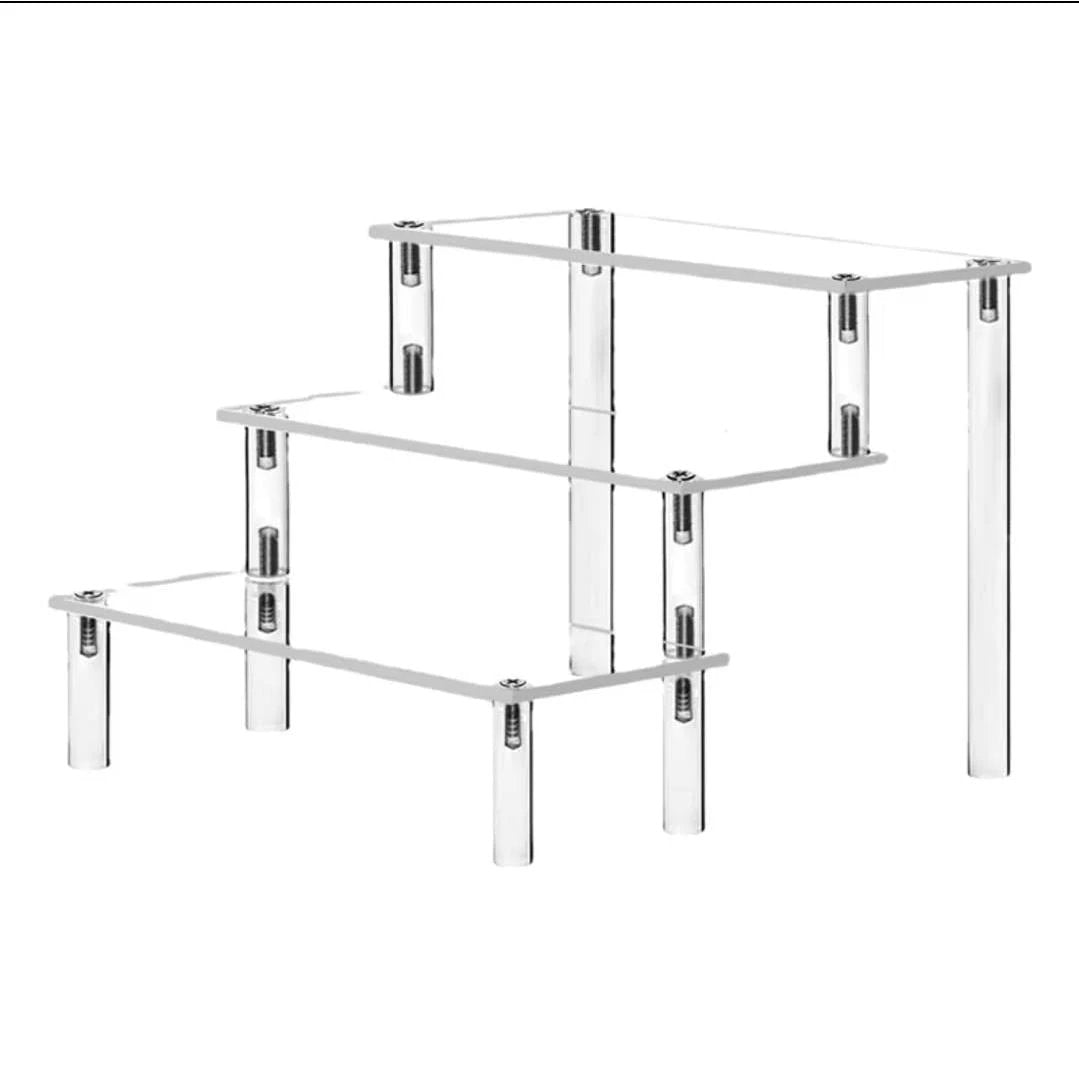 3 Tier Clear Acrylic Display Rack Multipurpose Organizer for Perfumes, Spices, and Essentials Household Storage Caddies