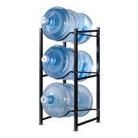 3-Tier Heavy-Duty Water Bottle Holder Rack – Space-Saving Carbon Steel Storage | Black Kitchen Counter & Beverage Station Organizers