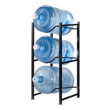3-Tier Heavy-Duty Water Bottle Holder Rack – Space-Saving Carbon Steel Storage | Black Kitchen Counter & Beverage Station Organizers