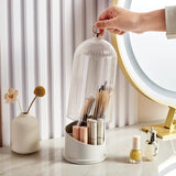3 Tier Makeup Brush Organizer with Lid & Removable Divider Elegant & Functional Storage