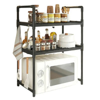 3 Tier Microwave Stand & Multipurpose Carbon Steel Storage Rack Kitchen Storage Racks Household Storage Caddies